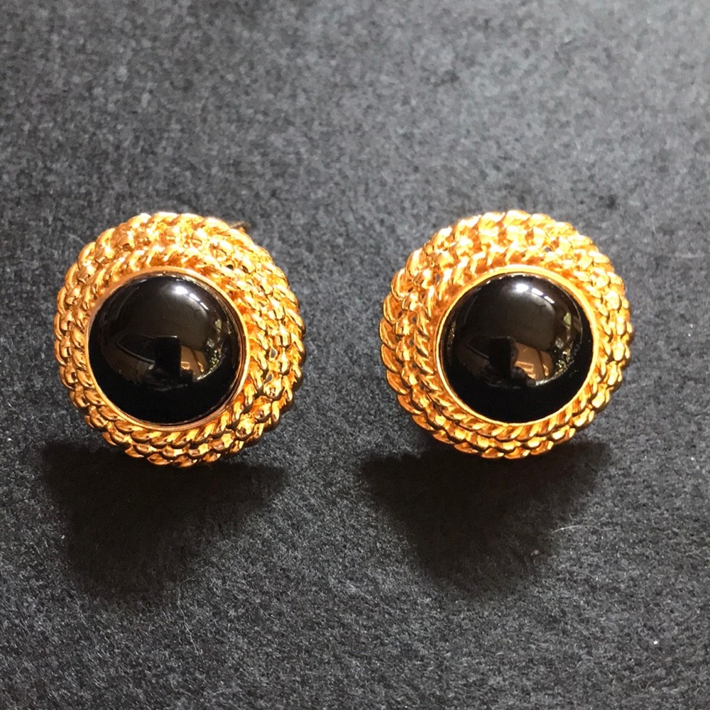 St. John “Vintage” Black & Gold Earrings